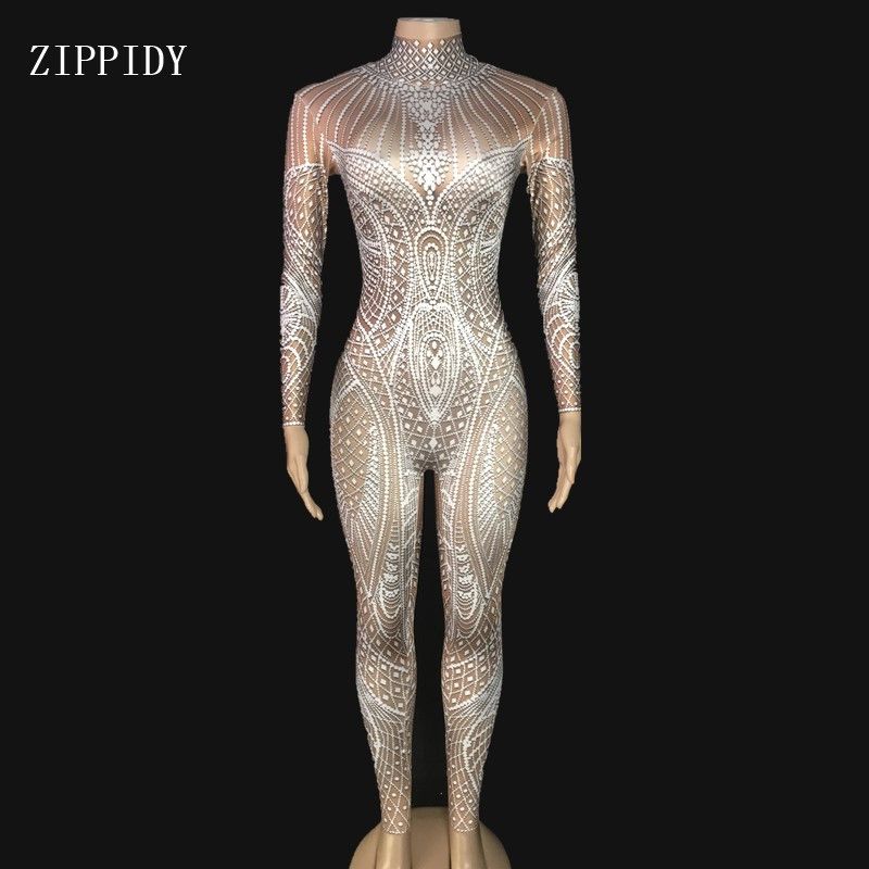 white spandex jumpsuit