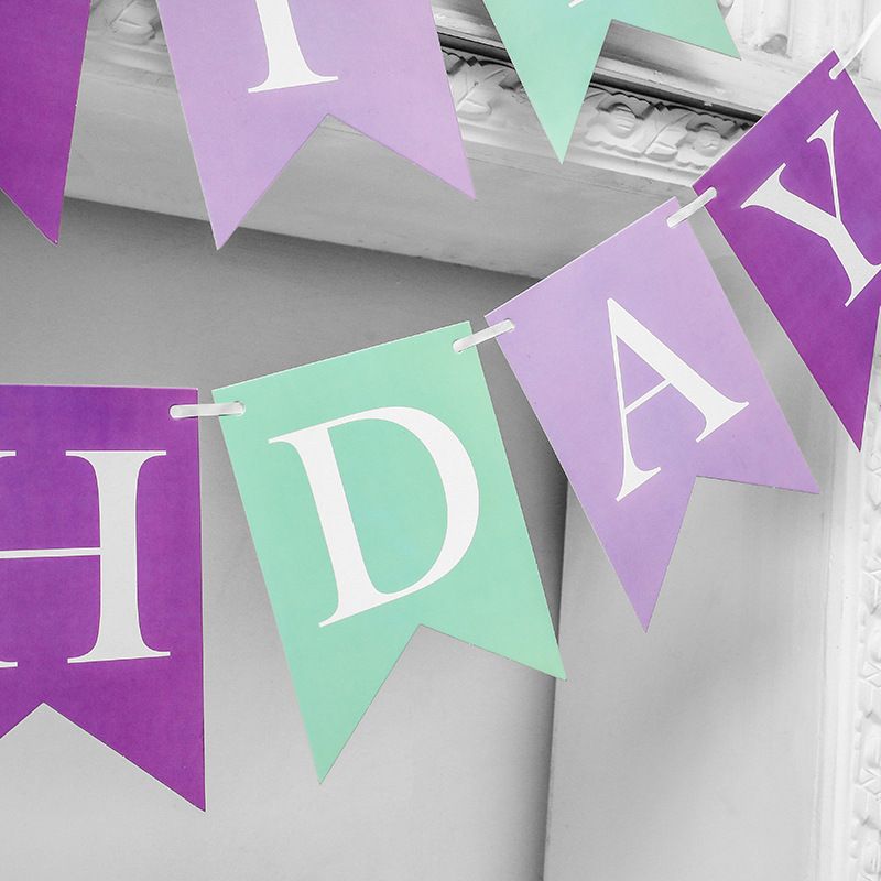 Happy Birthday Party Banner Summer Sea Party Hung Flag Children