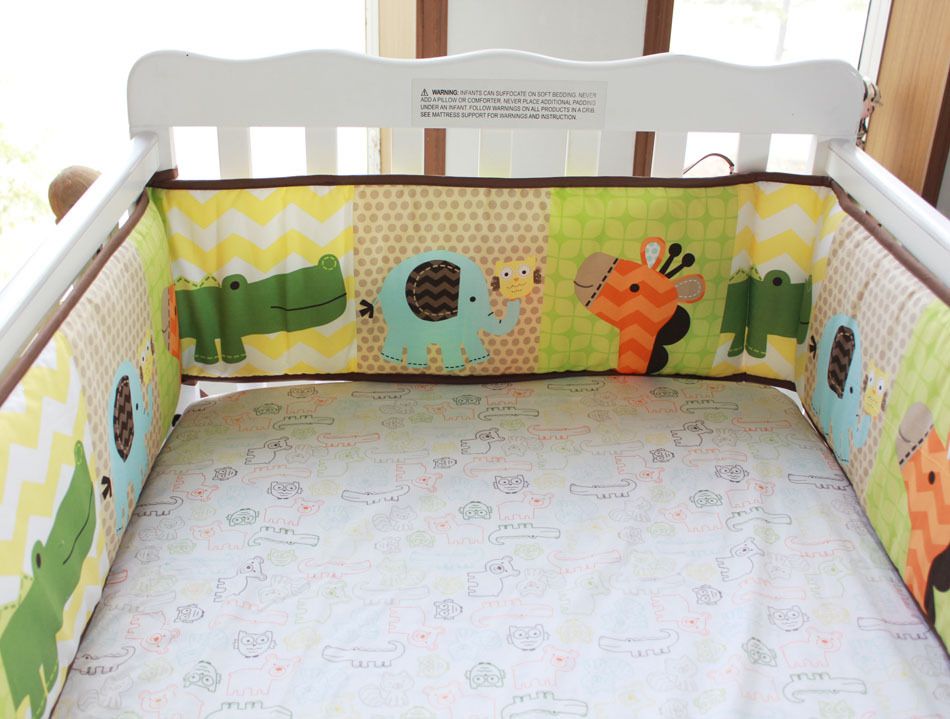 Hot Sale New Cot Bumper Cotton Cartoon Animais Flower Crib Bumpers