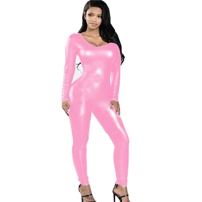 Stretchy Faux Leather Long Sleeve 
