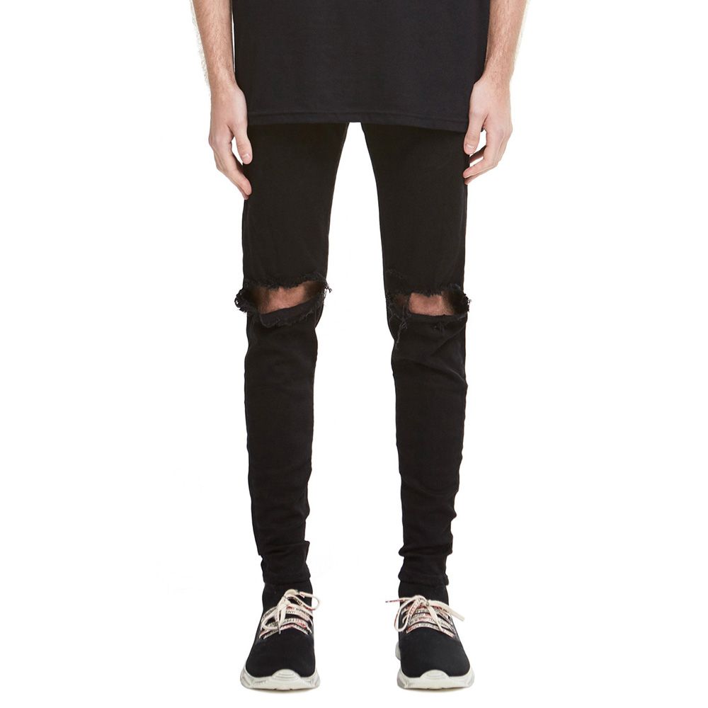 Compra Jeans De Hombre Diseño Rasgado Moda Skinny Jeans Negro Para Hombres  E5050 Barato | Entrega Rápida Y Calidad | Es.Dhgate