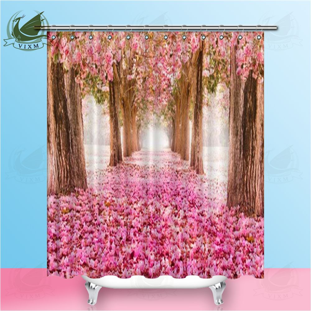 New Fall Trees Print Polyester Fabric Decorative Shower Curtain