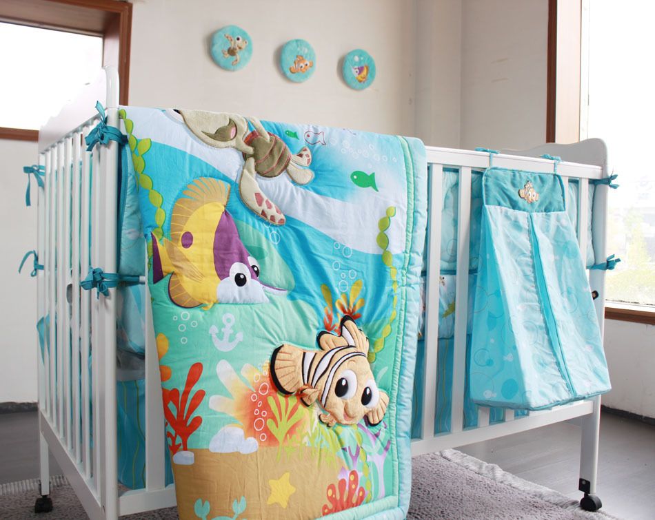 New Crib Bedding Set Cot Bedding Set Cotton Embroidery 3d