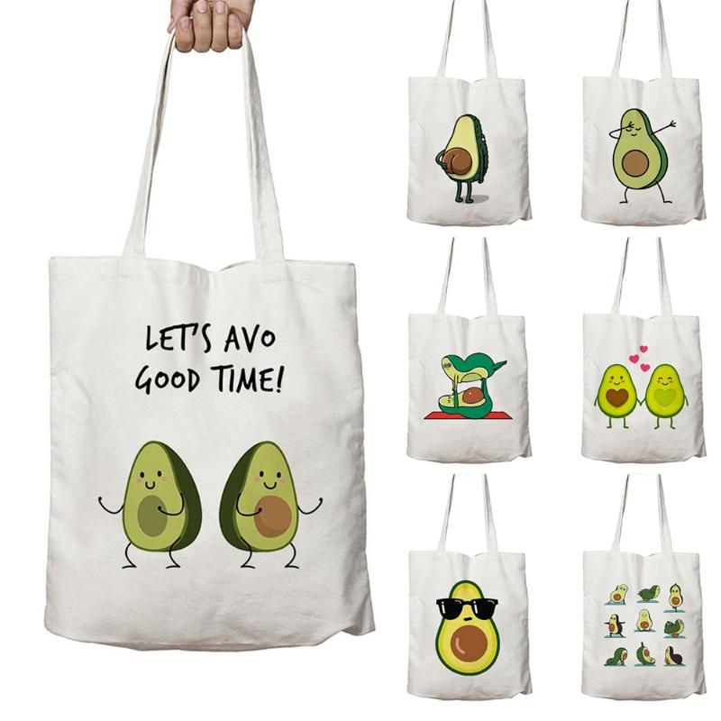Cute Sport Love Avocado Print Reusable Shopping Bag Women Canvas Tote Bags Printing Eco Bag Cartoon Shopper Shoulder Book Bags Cloth Bags Non Woven Bags From Allinbag 31 53 Dhgate Com