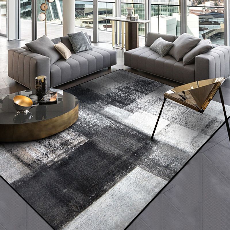Acheter Mode Simples Motifs Floraux Modernes Abstrait Encre De Chine Noire Chambre Grise Cuisine Tapis Sol Du Séjour Paillasson Tapis Noir Bleu Rouge