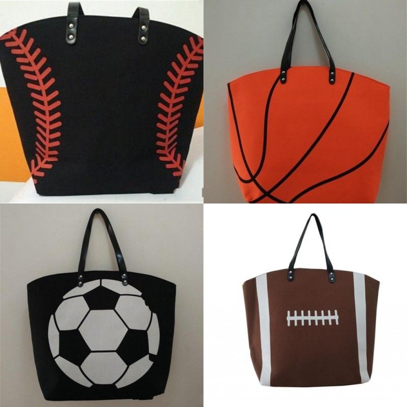 Buy Dropship Products Of Football Soccer Ball Bags Creative Cute Canvas Softball Tote Bags With
