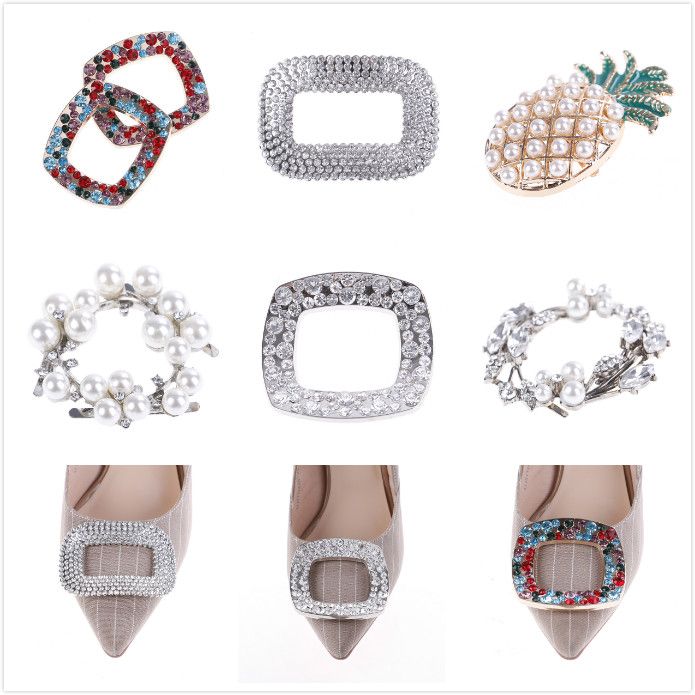 2019 6styles Fashion Bridal Shoes Rhinestone Clip Buckle Crystal