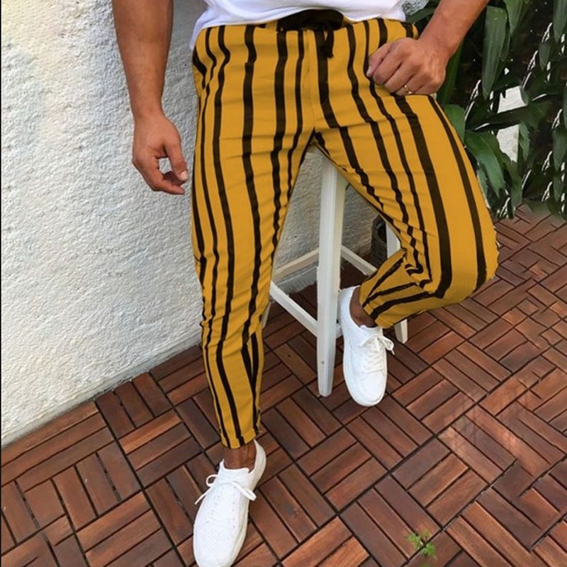 mens casual striped pants