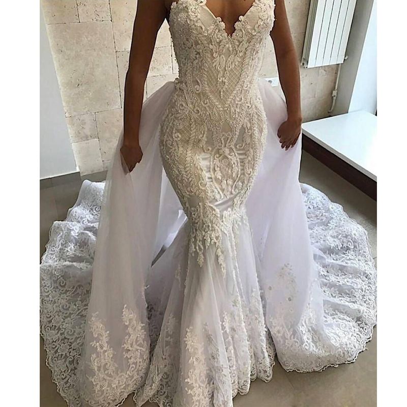 pearl mermaid wedding dress