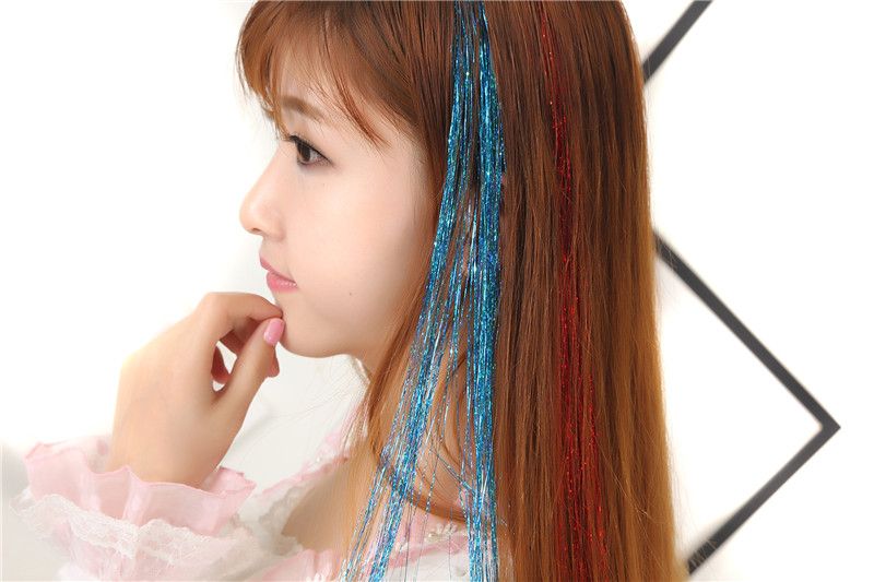 BellaVia Tinsel Hair Extensions Bling String 3D Rainbow Tinsel Bling Hair  Secoration For Synthetic Hair Extension
