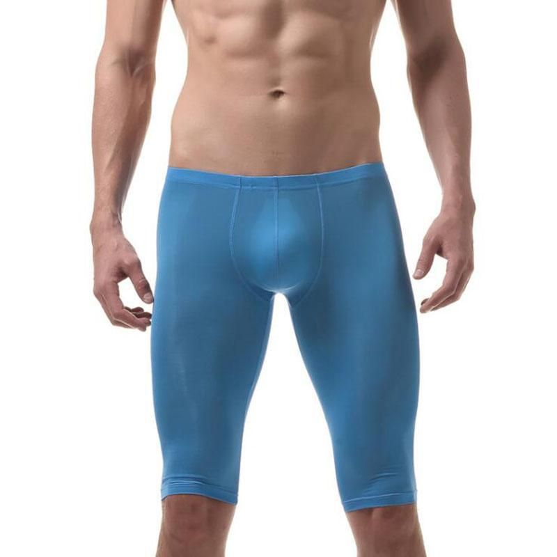 1 set men Pajamas mens underwear boxer sexy sleepwear hot tight green see through pants WJ brand 