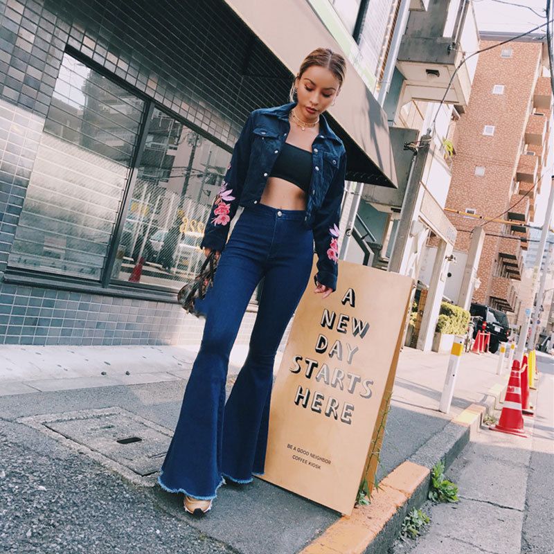 Compra E Baihui 2021 Jeans Sexy Delgado Y Europeo Y Estadounidense Pantalones  Acampanados De Alta Cintura Alta, Jeans De Pierna Recta De Las Mujeres 6120  Barato | Entrega Rápida Y Calidad | Es.Dhgate