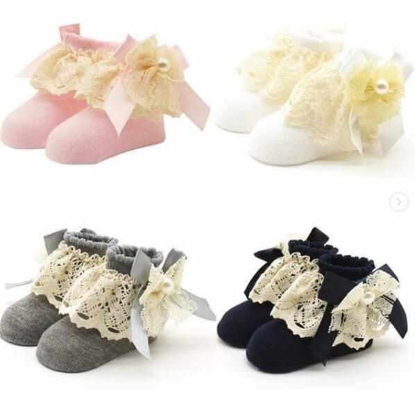 baby black frilly socks