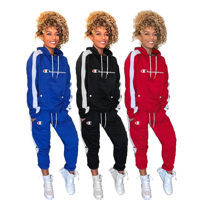 champion letter print tracksuit
