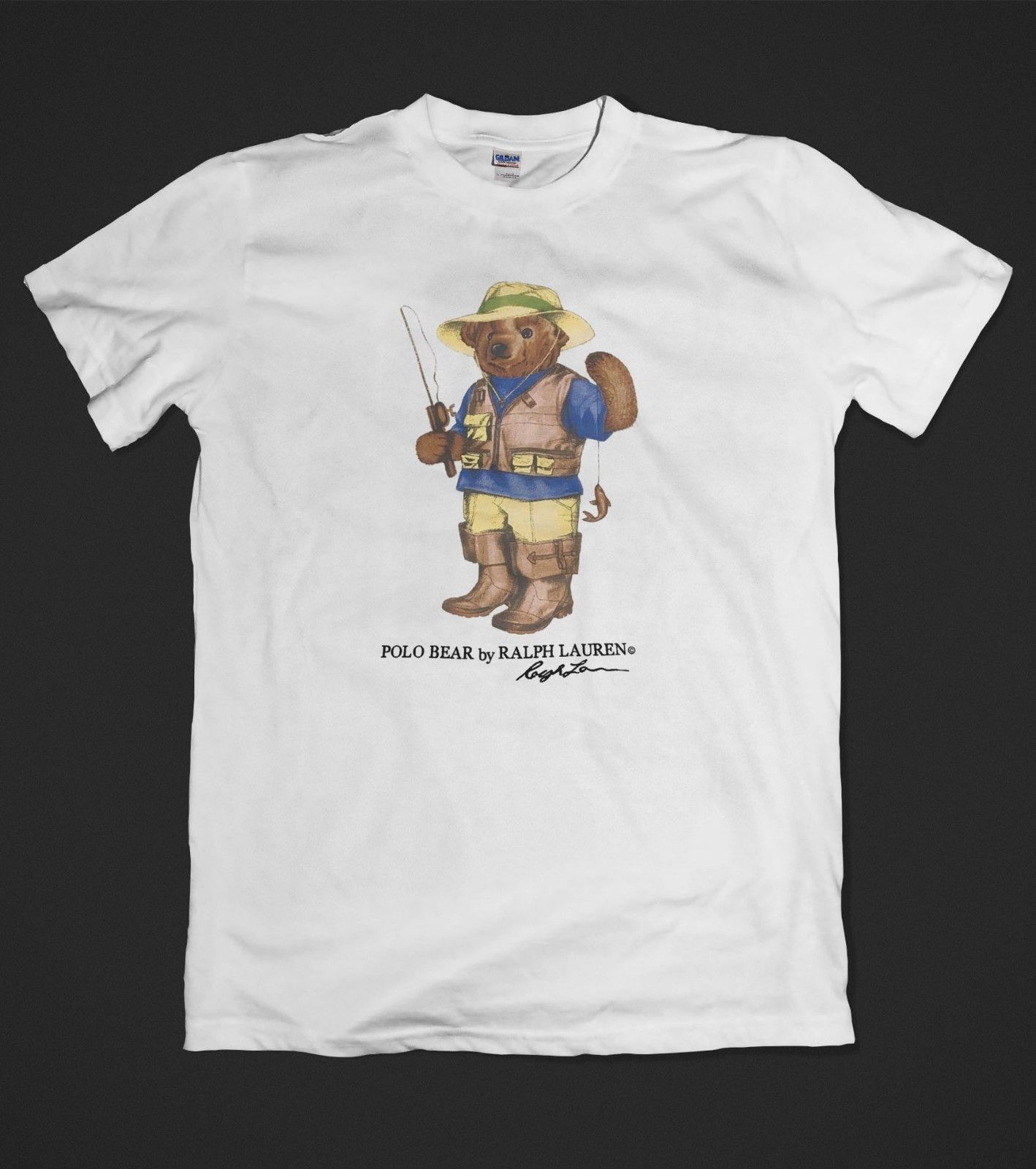 polo bear fishing t shirt