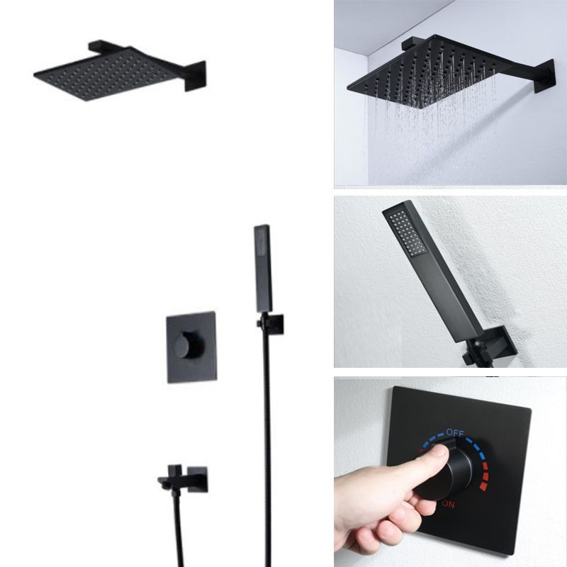 2019 Matt Black Rain Shower Faucet Set Shower Panel System