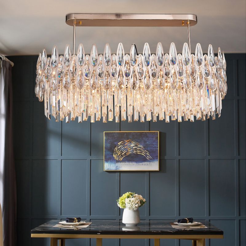 Crystal Chandelier Lighting For Kitchen Island Dining Room Contemporary Luxury Adjustable Pendant Lights Rectangle Hanging Lamps From Lamlux 756 89 Dhgate Com Crystal Chandelier Lighting For Kitchen, Crystal Pendant Light For Kitchen Island