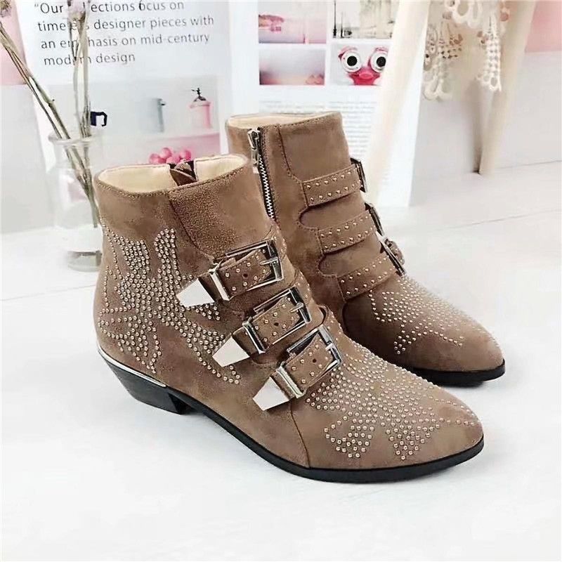 Compra Chloes Zapatos De Las Mujeres Napa Botas Blancas Suzanne Con Correas  Hebillas Espárragos Con La Caja Original Barato | Entrega Rápida Y Calidad  | Es.Dhgate