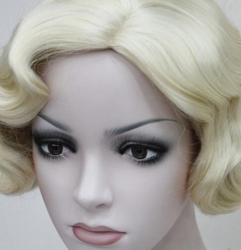 Wig Light Blonde Short Wavy Women Ladies Daily Hair Full Synthetic