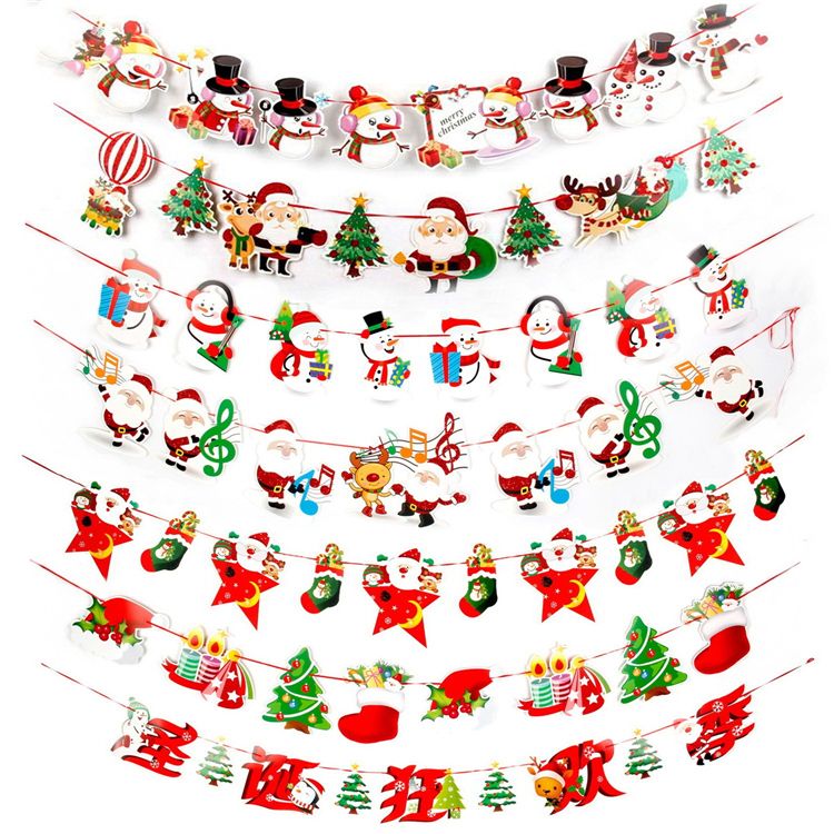 20 Very Unique Christmas Decorations Cartoon Pull Flag Colorful