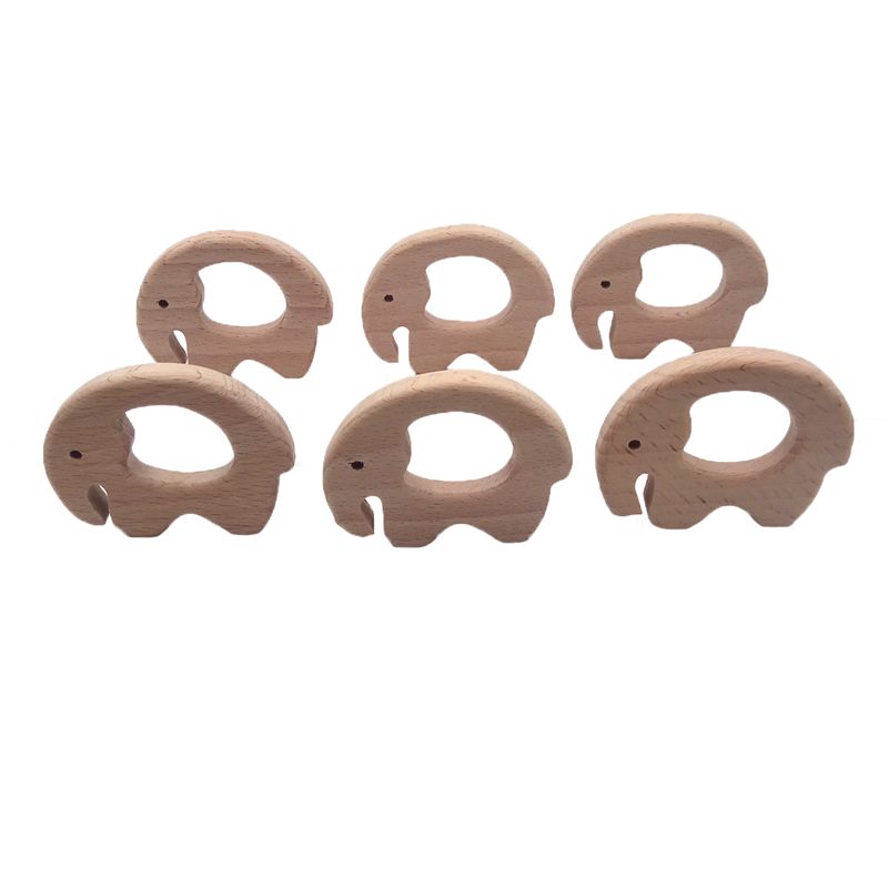 wooden elephant teether