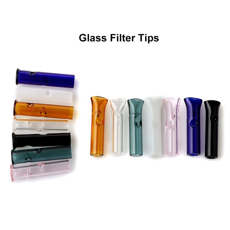 DHL!!! 6mm 8mm Glass Filter Tips Flat Round Mouth Glass Tips For RAW Rolling Papers Tobacco