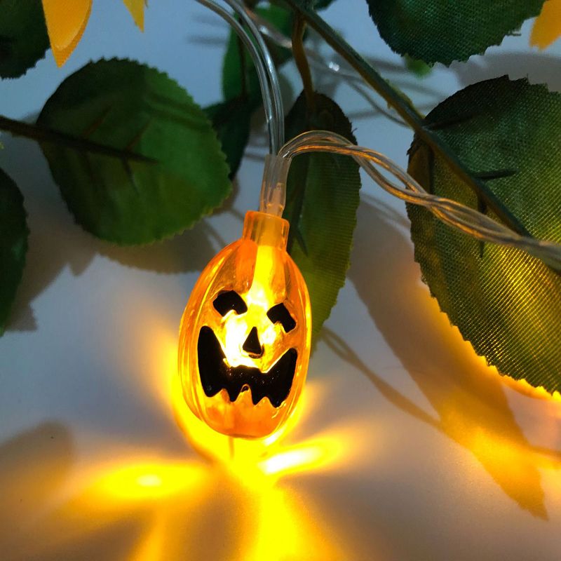 Compre Bateria De Calabaza Cadena De Luz De Halloween Impermeable