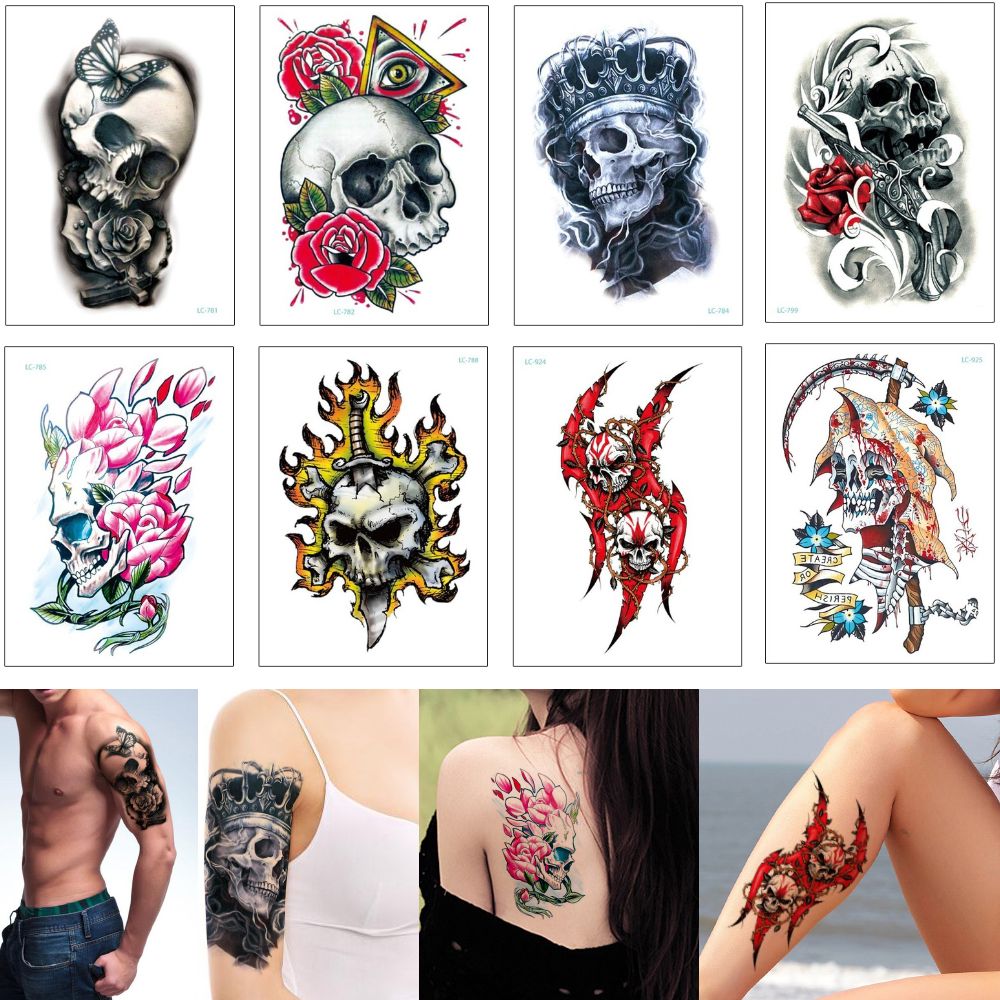 Cool Temporary Body Art Tattoo Sticker Sexy Butterfly Flower Blood Skeleton  Decal Transfer Paper Waterproof Tattoo For Woman Man Designs New From  Homimly, $0.89 | DHgate.Com