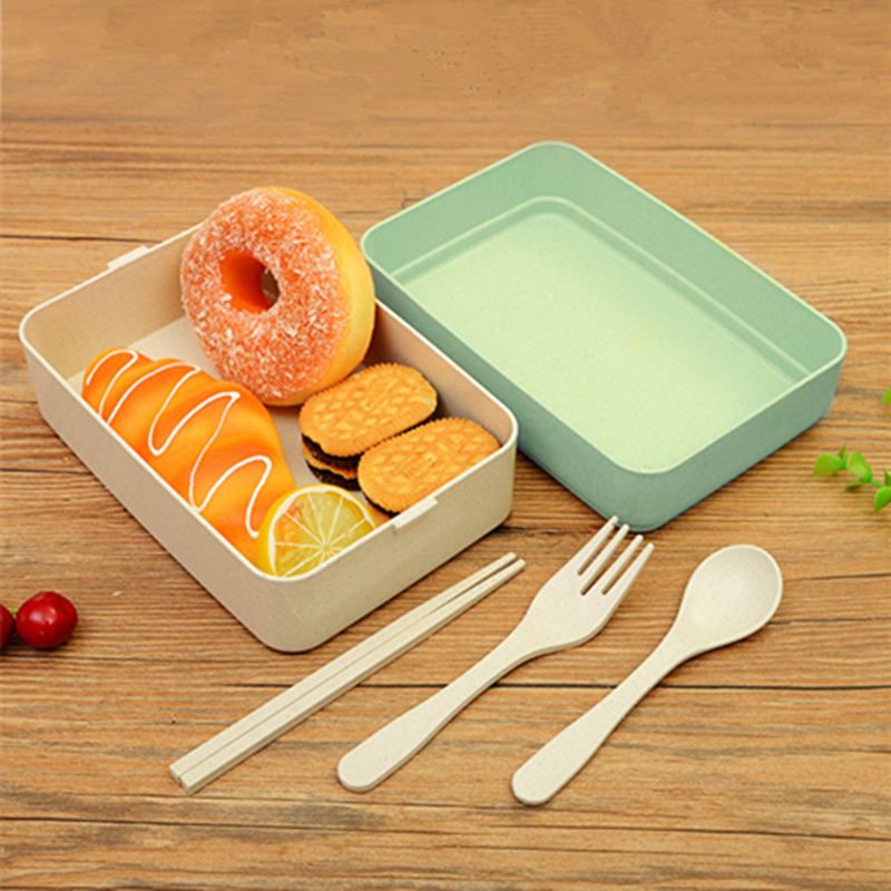 Visork Flatware Set Stainless Steel Metal Chopsticks Spoon and Fork Set Portable Tableware With Box for Home Restaurant Camping Travel School Office 1 Piece Random Color