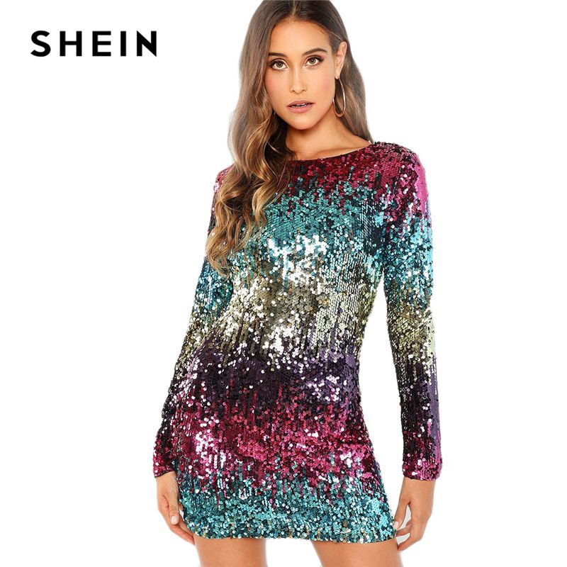 robe paillette shein