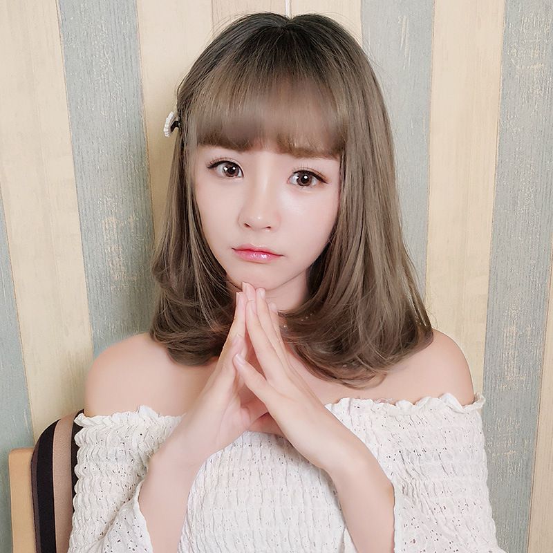 Employees Wig Female Short Hair Pear Head Korean Air Bangs Long