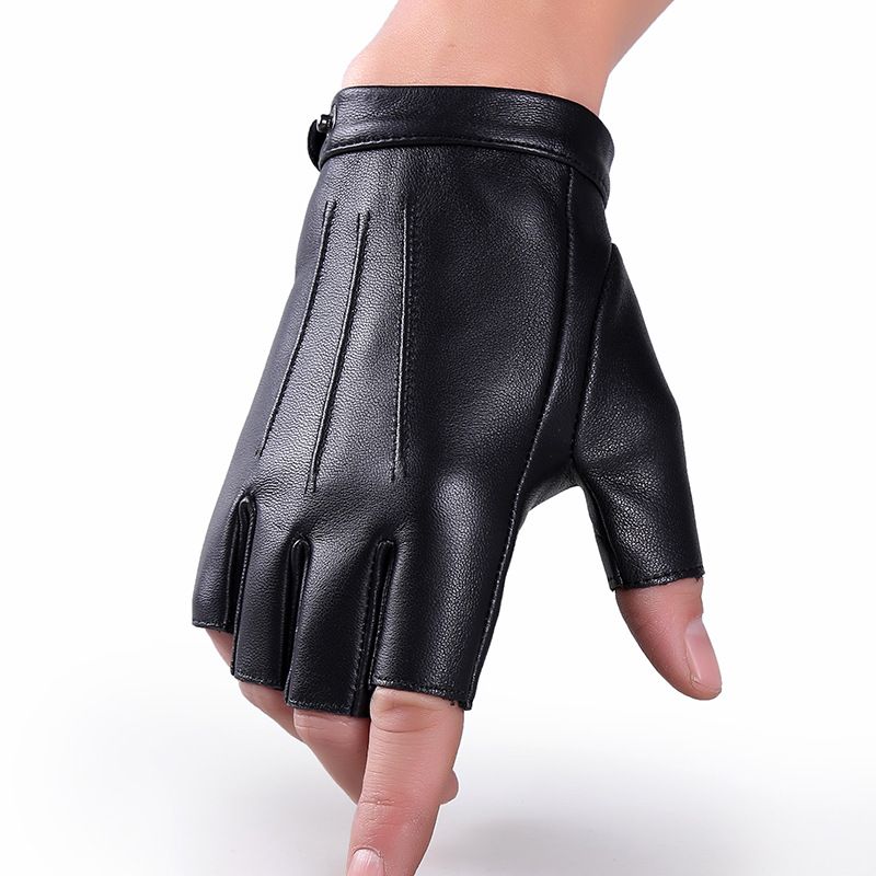 leather half gloves