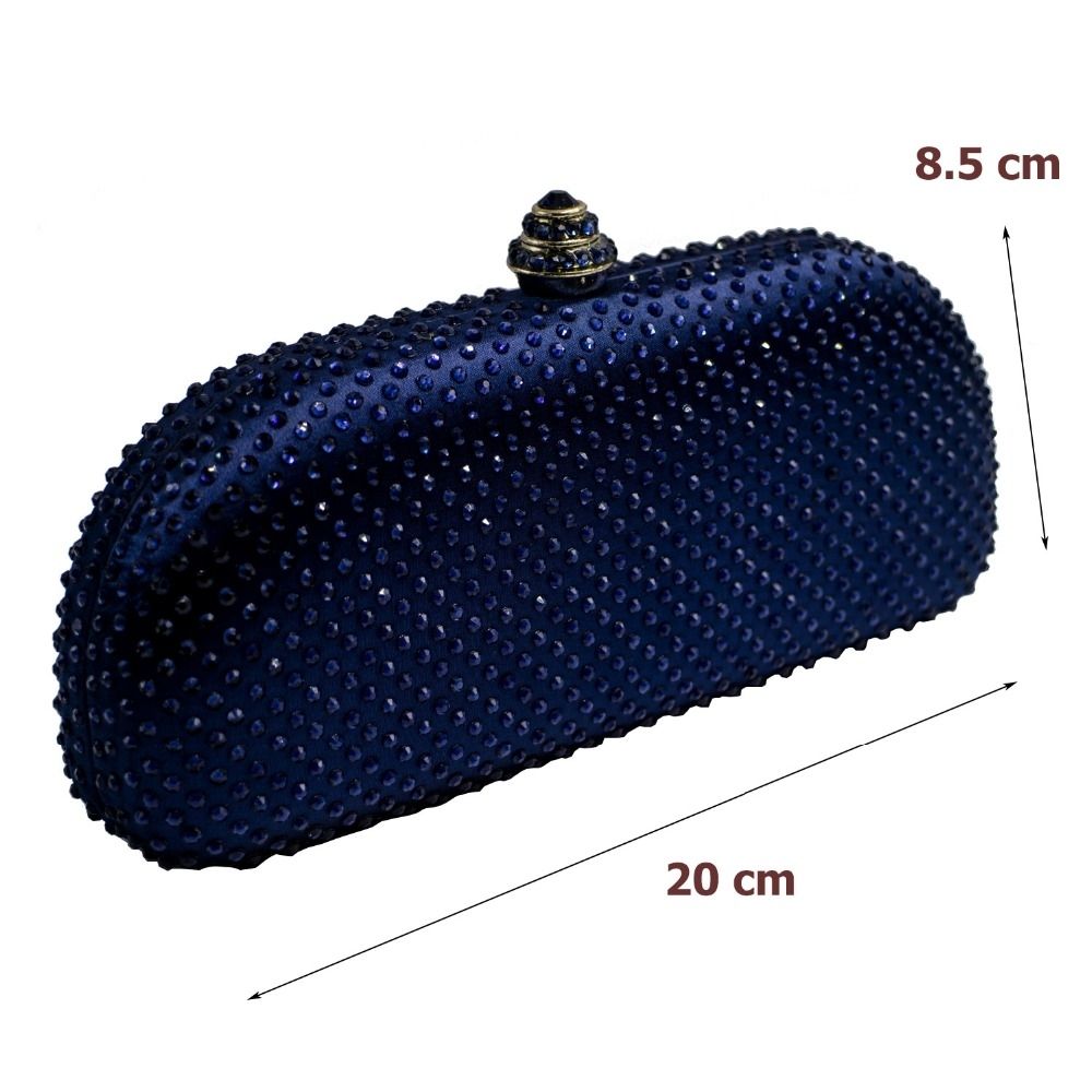 navy box clutch bag