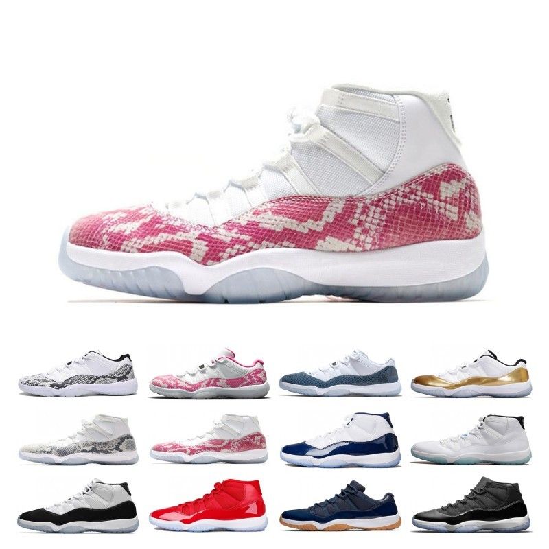 Drake 11 Navy Rosa De Piel De Serpiente 11s Zapatos Concord 45 Mujeres De  Los Hombres