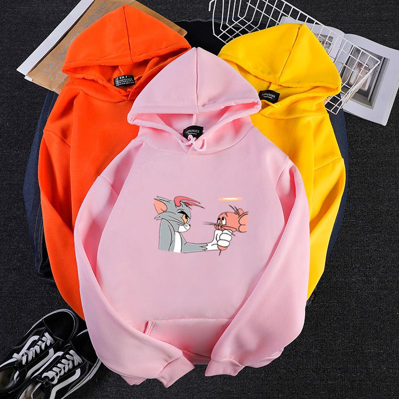 white tom and jerry moletom com capuz