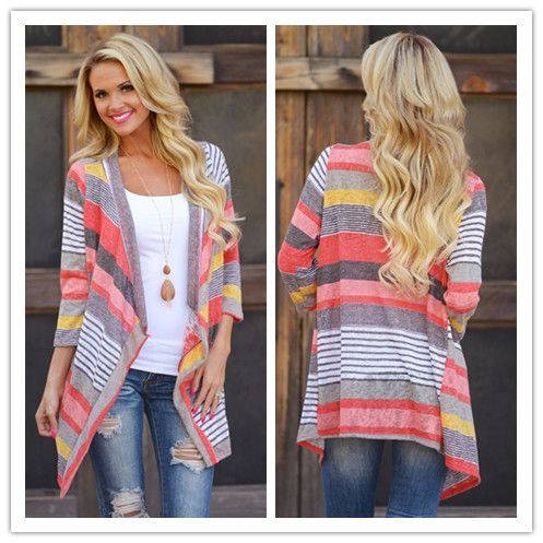 cardigan colorido feminino