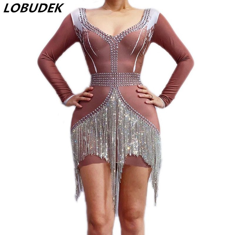 shiny fringe dress