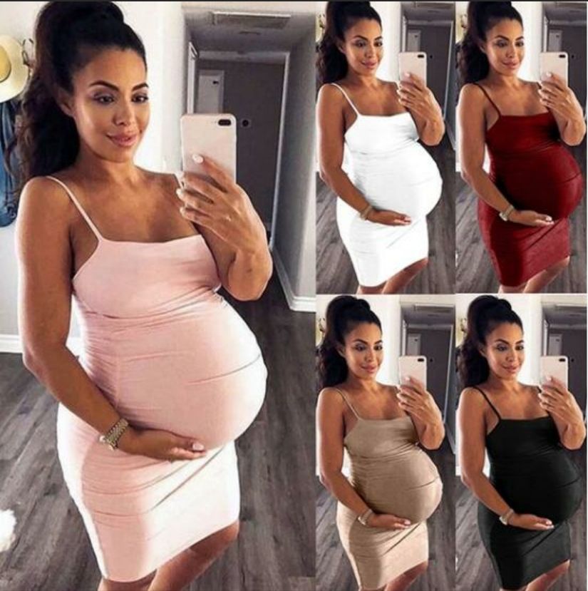 2020 2019 Summer Clothes For Pregnant Women Solid Sleeveless