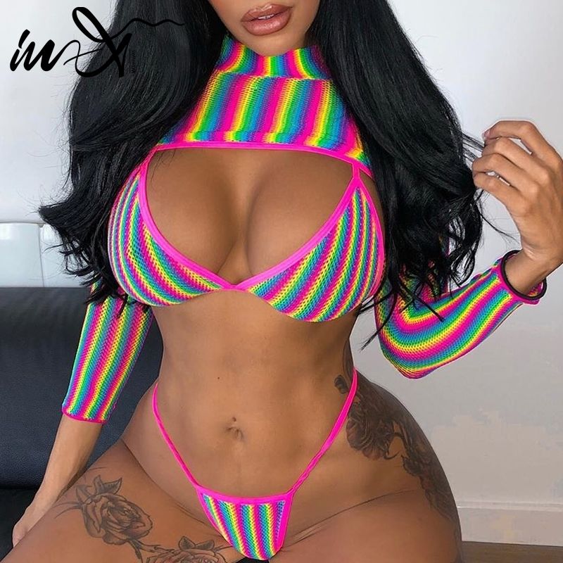 long sleeve bathing suit crop top