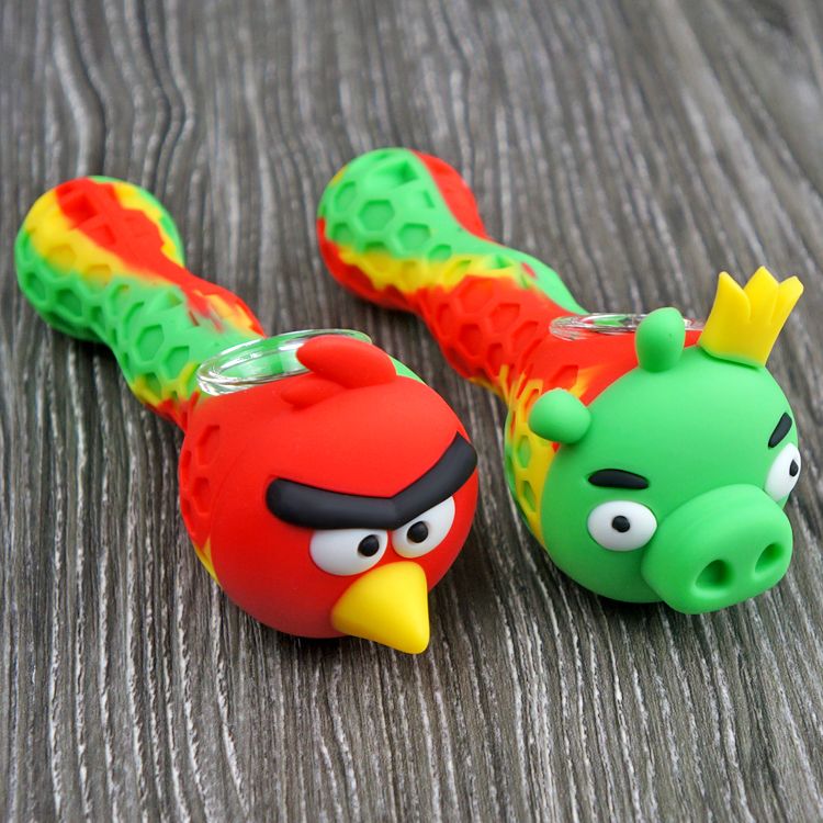 Angry Bird Glass Hand Tobacco Pipe