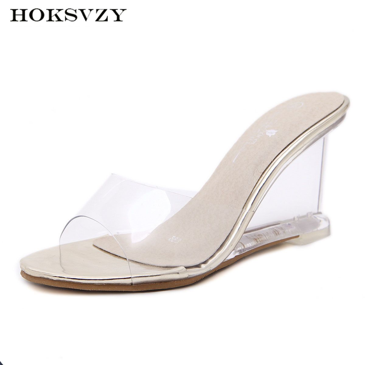 clear wedge sandals women's shoes