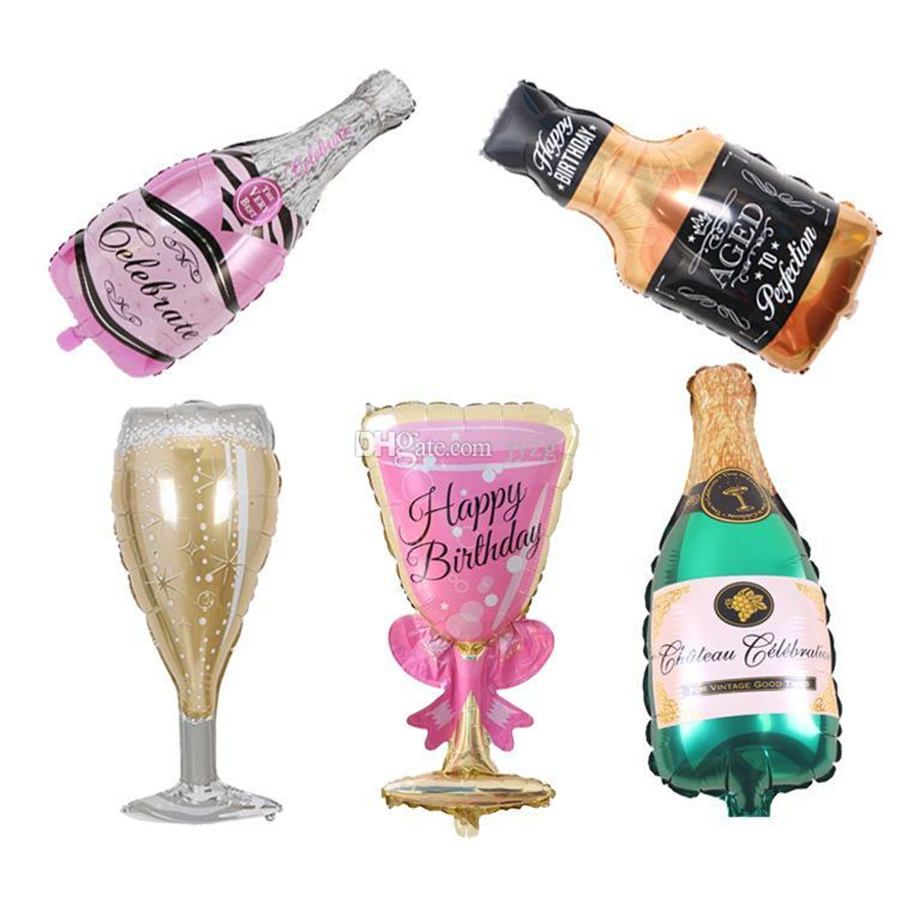 SUSU Juego De La Boda del Globo del Partido Decoración De Aluminio Globos Botella De Champagne Cocktail Cualquier Aniversario De Boda Cumpleaños Proponer 