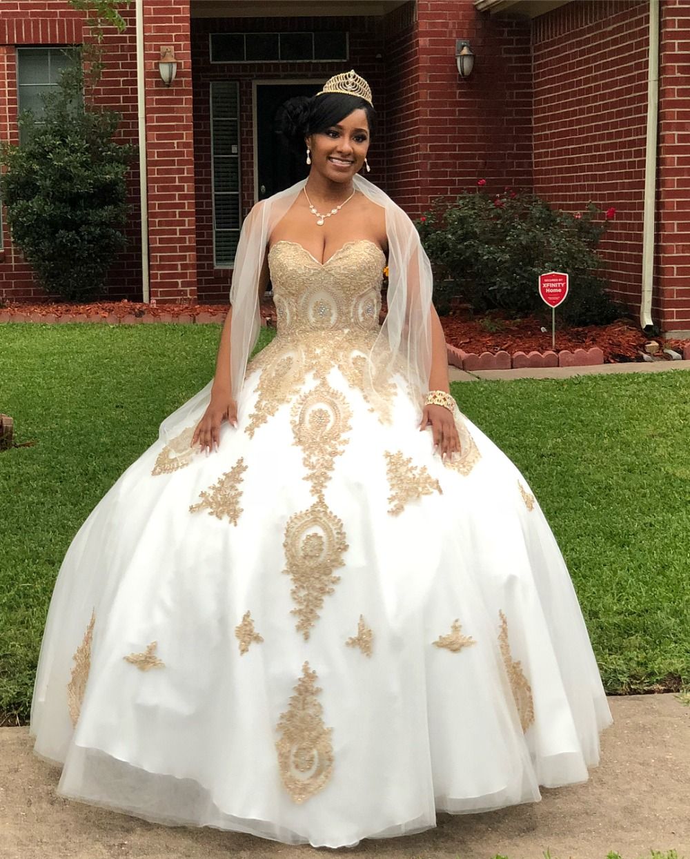 ivory and gold quinceanera dresses