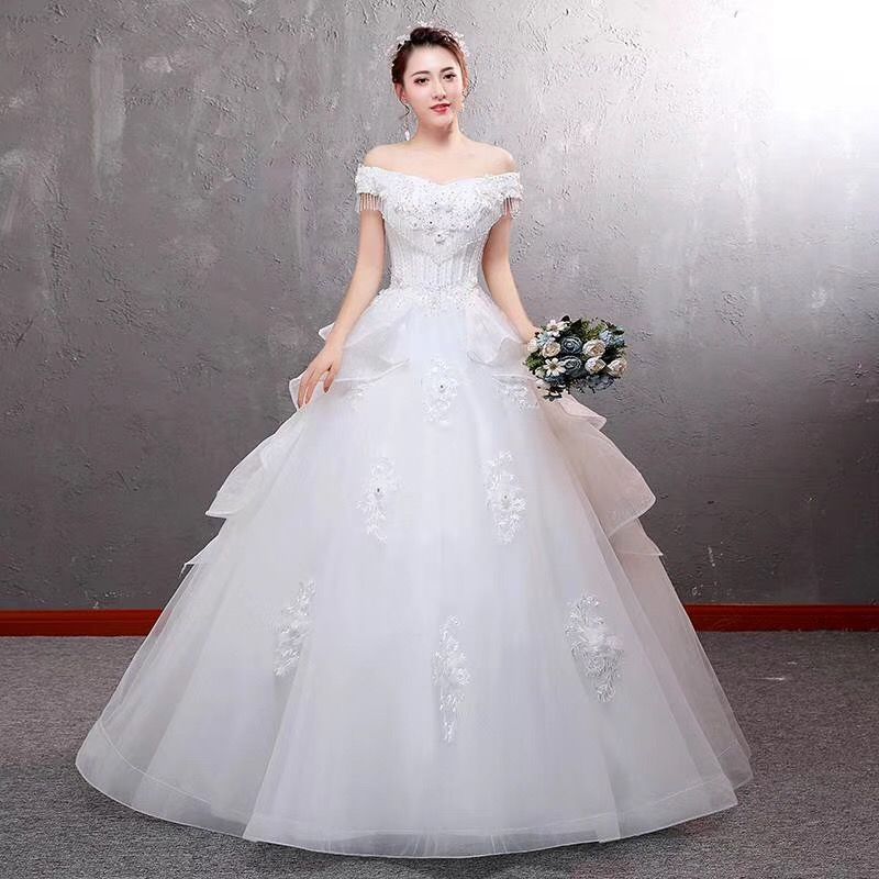 Modern Vogue Style Princess Wedding Dresses Puffy Tiered Skirt