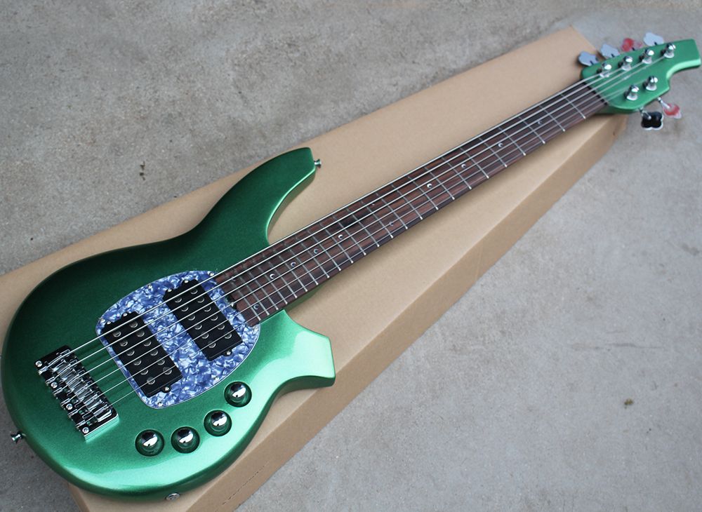 Compra 6 Cuerdas Verde Metálico Bajo Eléctrico Con Gris Perlado Golpeador,  Palisandro, 24 Trastes, Se Puede Personalizar Como La Petición De Oferta  Barato | Entrega Rápida Y Calidad | Es.Dhgate