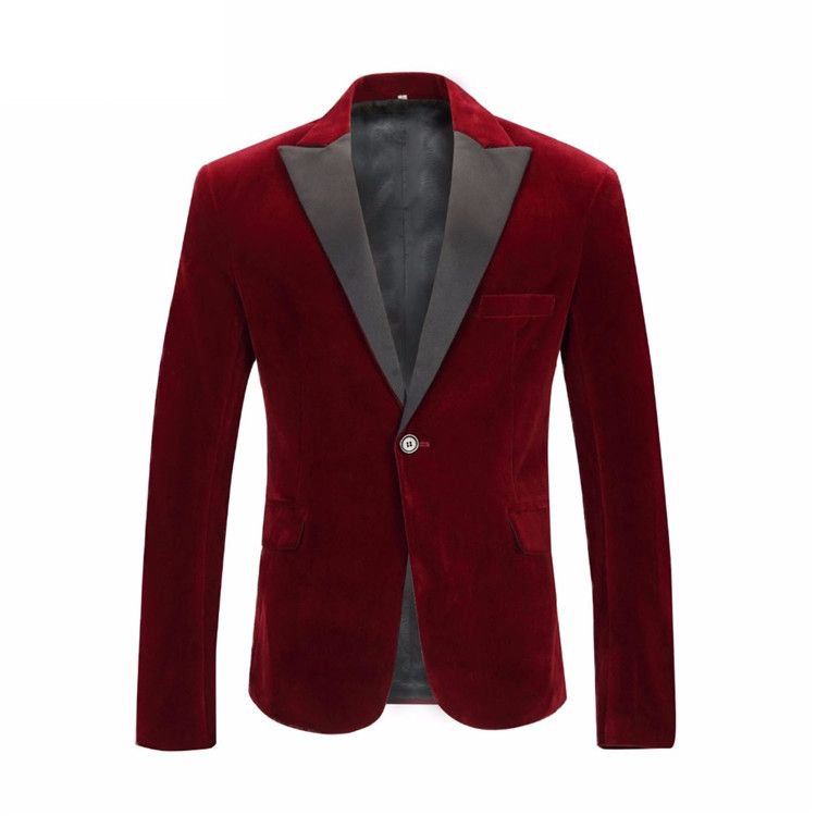 Traje de terciopelo rojo vino hecho a medida para hombre, esmoquin para  novio, Blazer para graduación, 2 piezas (chaqueta + pantalón +  corbata)|Trajes| - AliExpress