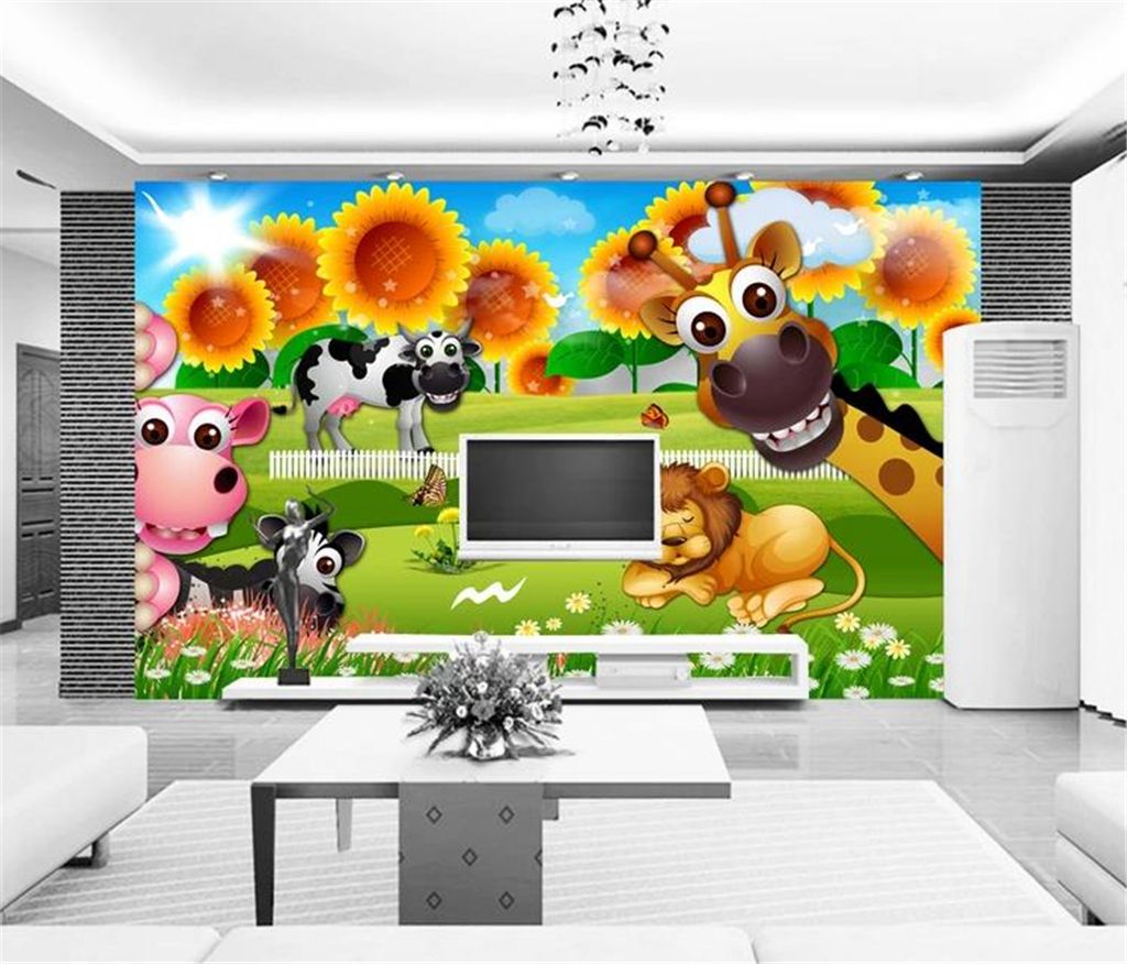 Big Promotion For Wallpaper beautiful cartoon background children's room  kids room background wall painting wallpaper