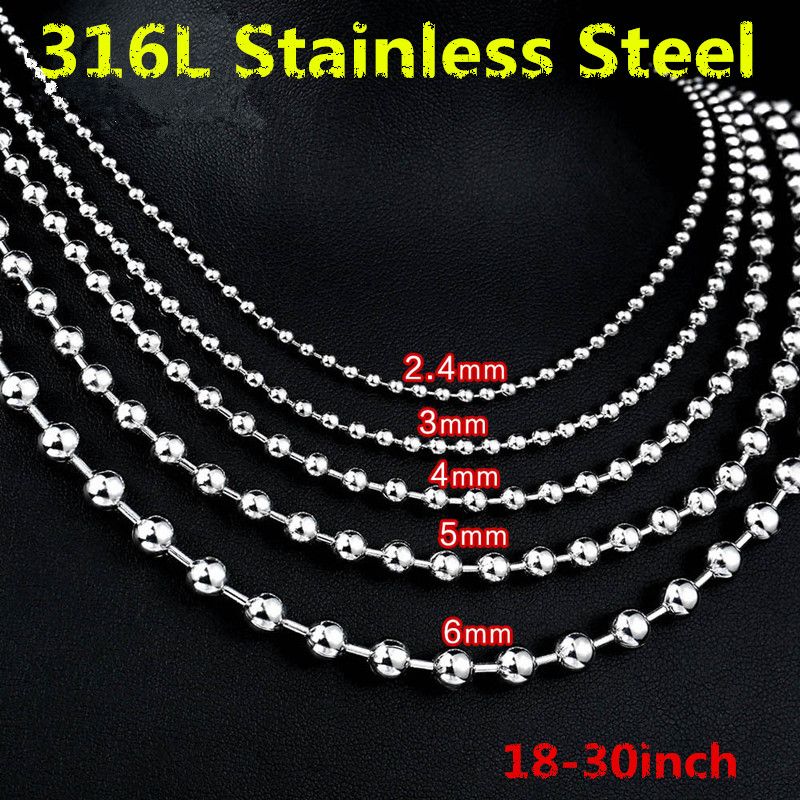 stainless steel ball chain necklace 