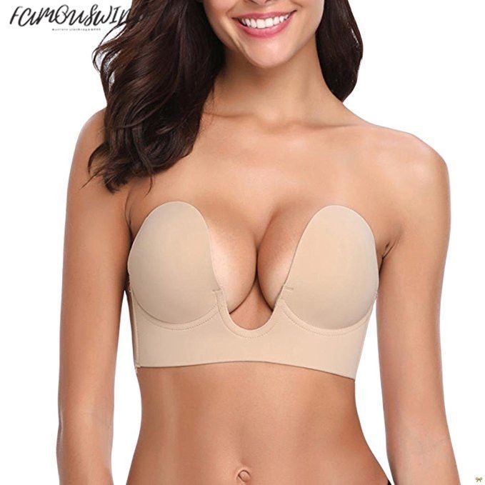 Women Deep U Cup Bras For Women Push Up Lingerie Seamless Bra Invisible Backless