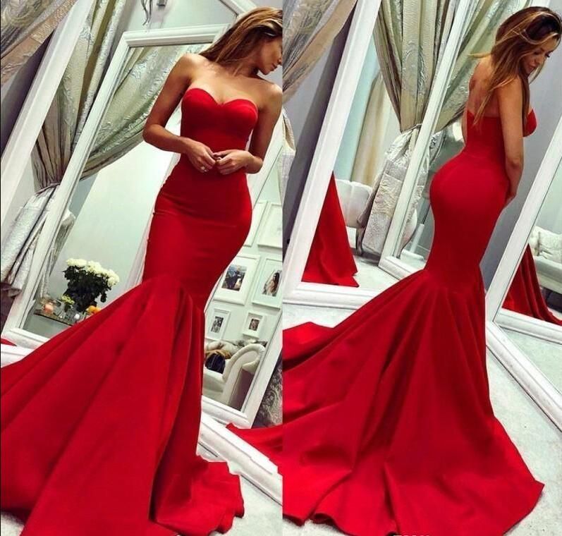 nueva con encanto Amor rojo que los vestidos noche Formals Wear larga sin